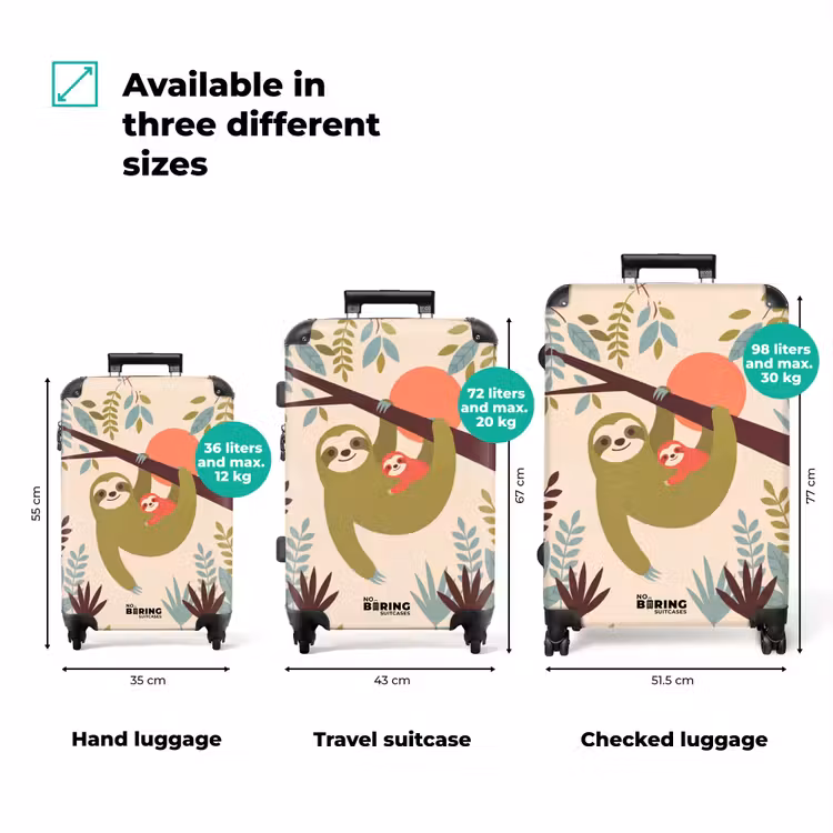 Suitcase - Animals - Mother - Baby - Nature - Green — 3