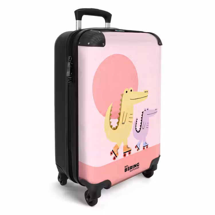 Suitcase - Animals - Skateboarding - Illustration - Playful - Pink — 2