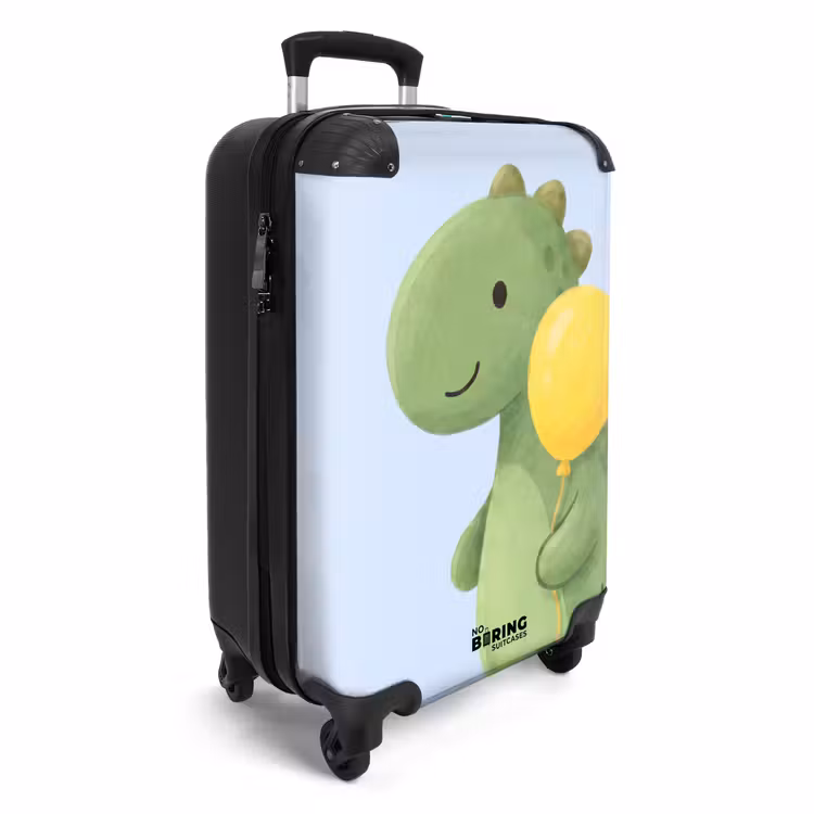 Suitcase - Dinosaur - Balloon - Children's Room - Illustration - Green — 2