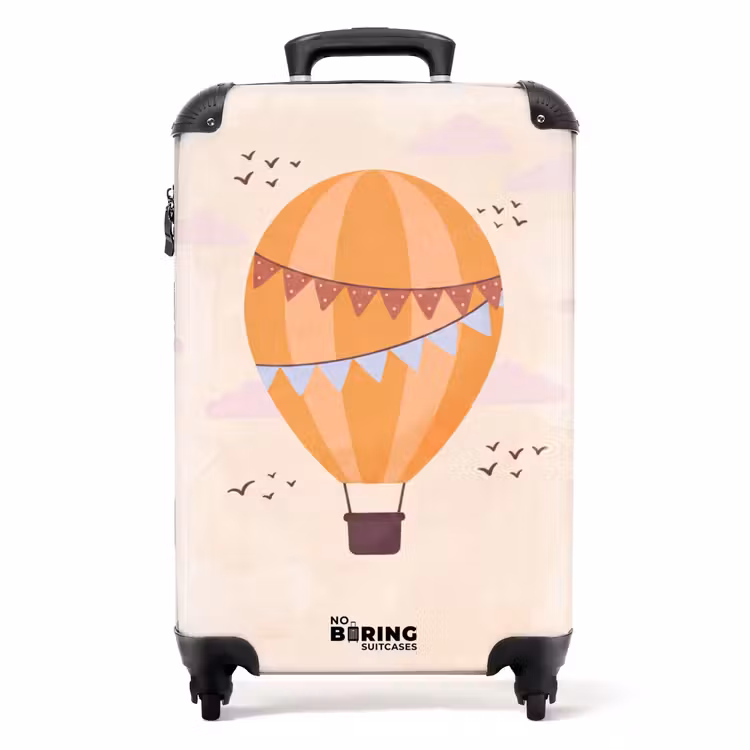 Suitcase - Hot Air Balloon - Garlands - Adventure - Illustration - Orange — 1