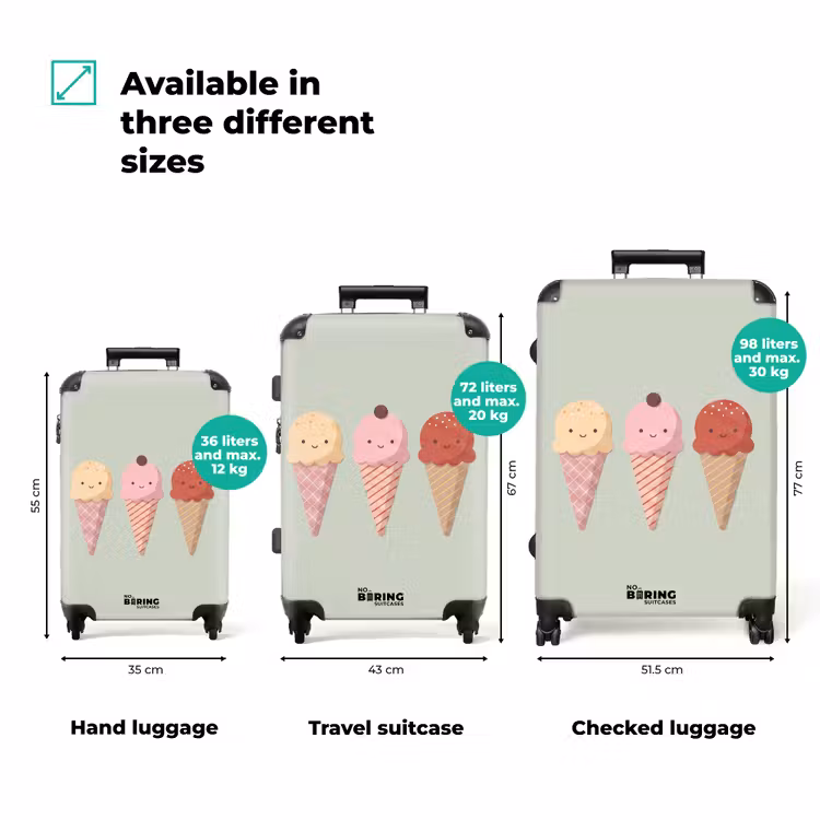Suitcase - Ice Cream - Cones - Food - Illustration - Cheerful — 3