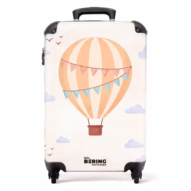 Suitcase - Hot Air Balloon - Clouds - Illustration - Soft - Children's Room — 1