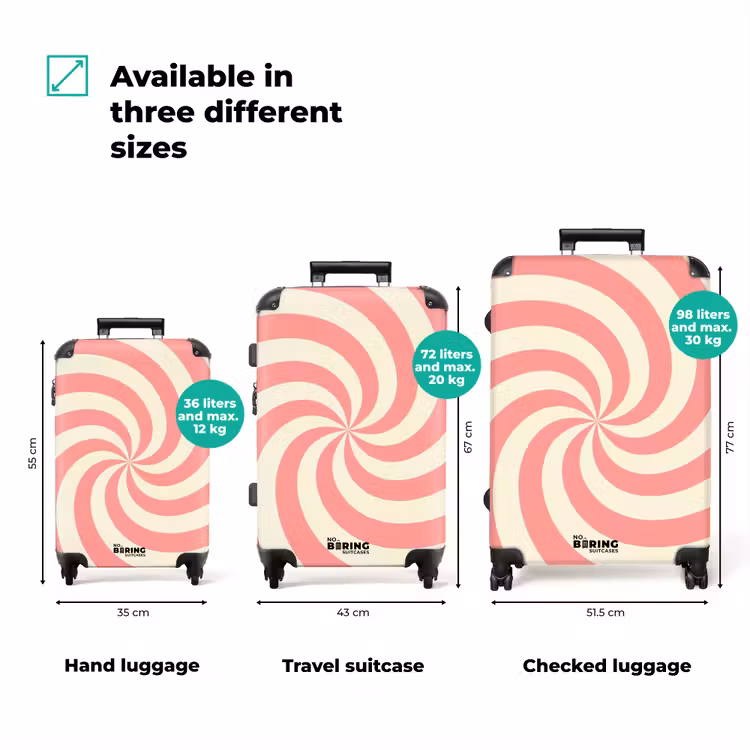 Suitcase - Spiral - Pattern - Abstract - Pink - Beige — 3