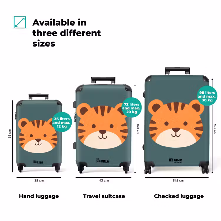 Suitcase - Animals - Head - Orange - Illustration - Modern — 3