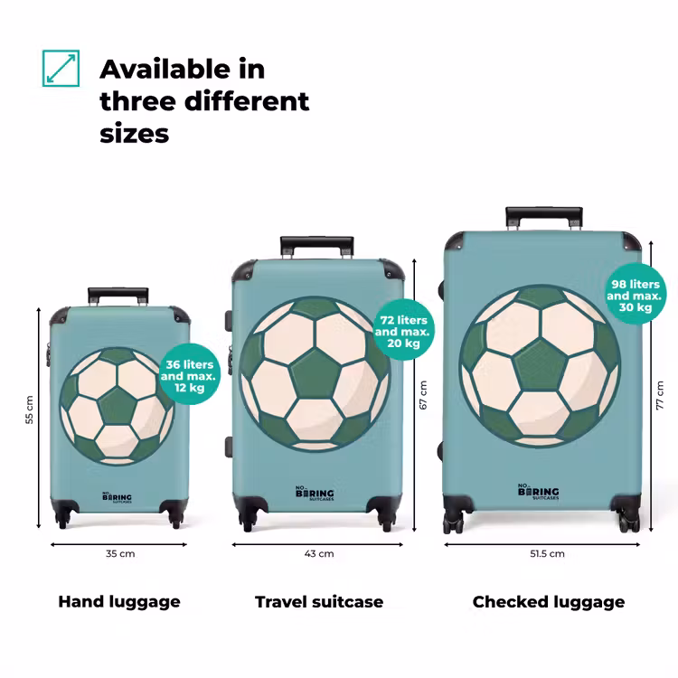 Suitcase - Soccer - Geometric - Sports - Illustration - Blue-green — 3