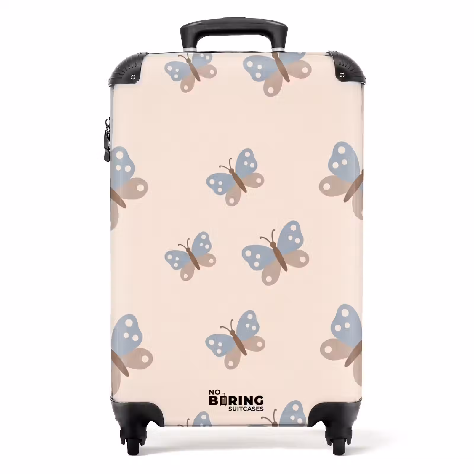Suitcase - Insect - Butterfly Pattern - Abstract - Blue - Beige — 1