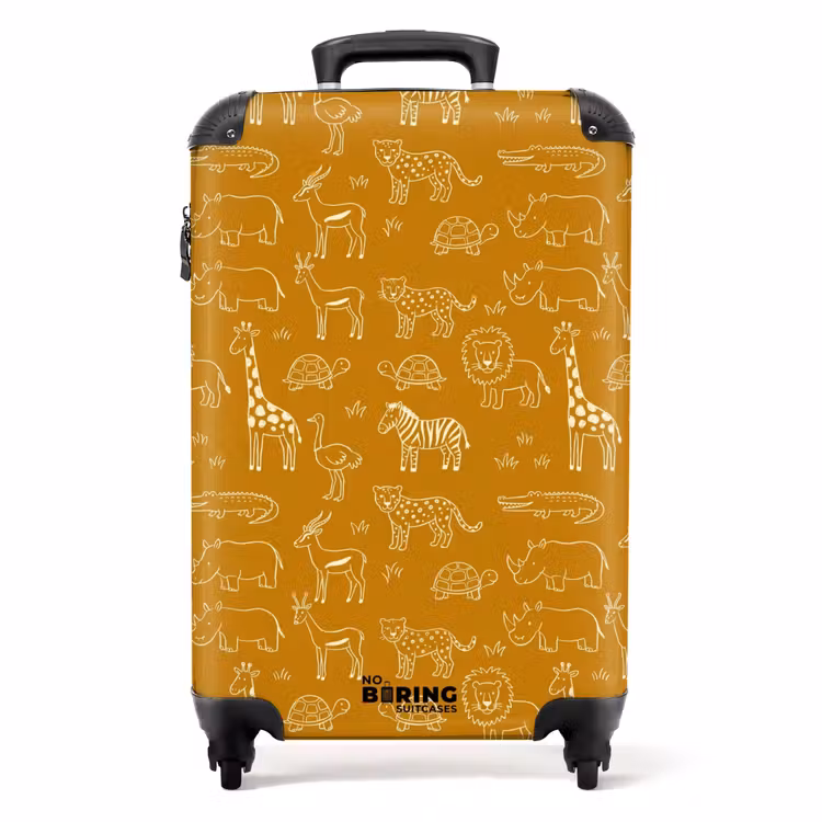 Suitcase - Animals - Safari - Pattern - Childlike - Ochre — 1