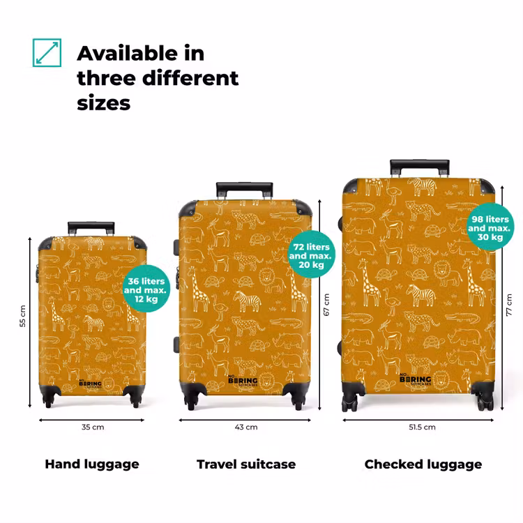 Suitcase - Animals - Safari - Pattern - Childlike - Ochre — 3
