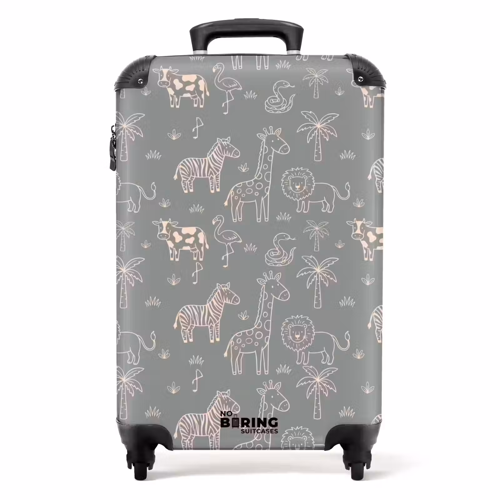 Suitcase - Animals - Safari - Pattern - Illustration - Green — 1