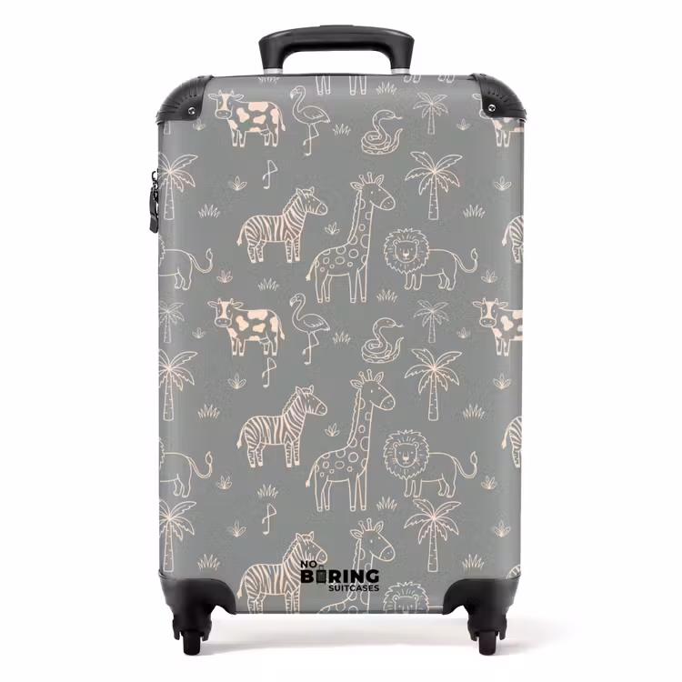Suitcase - Animals - Safari - Pattern - Illustration - Green — 1
