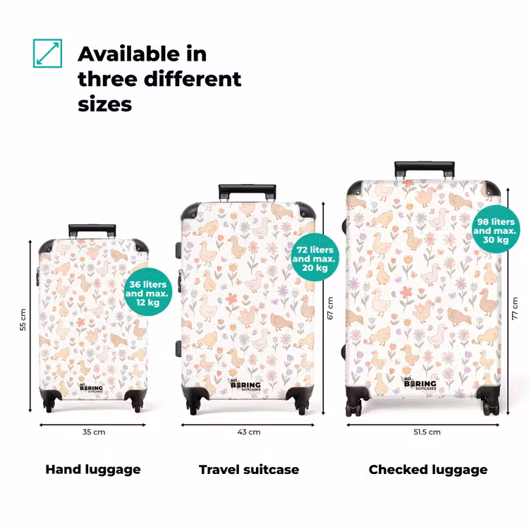 Suitcase - Birds - Flowers - Patterns - Pastel - Animals — 3