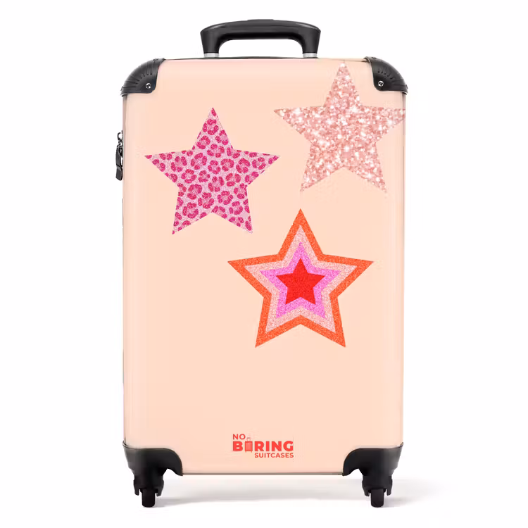 Suitcase - Stars - Patterns - Pink — 1