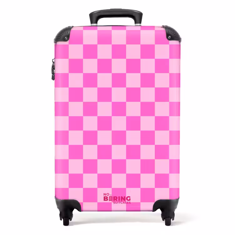 Suitcase - Chessboard Pattern - Pink - Pattern — 1