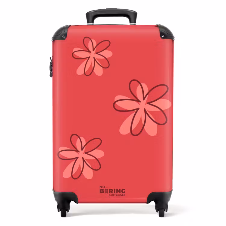 Suitcase - Flowers - Pink - Red — 1