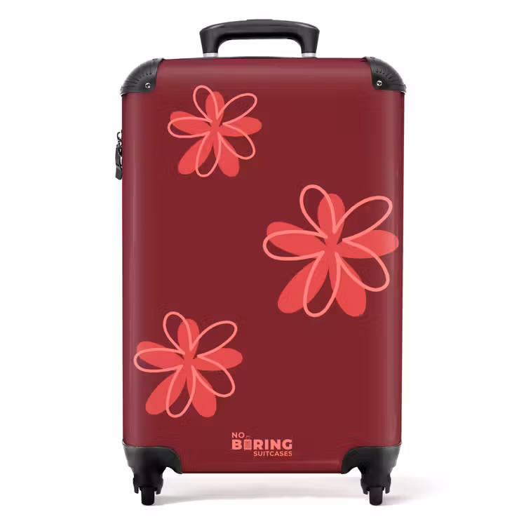 Suitcase - Flowers - Red - Pattern — 1