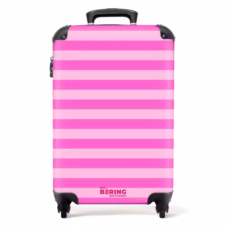 Suitcase - Pink - Horizontal Stripes - Pattern — 1