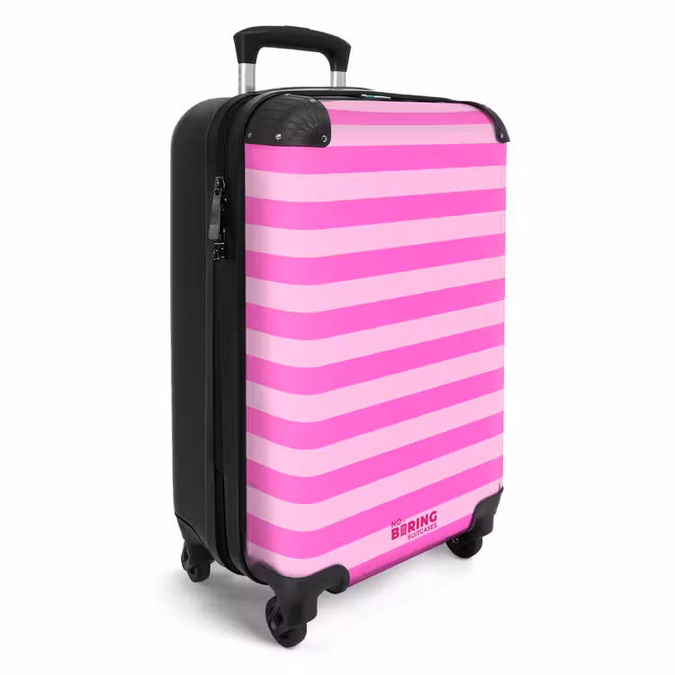 Suitcase - Pink - Horizontal Stripes - Pattern — 4