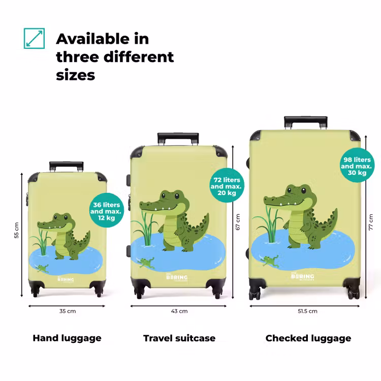 Suitcase - Crocodile - Water - Green — 3
