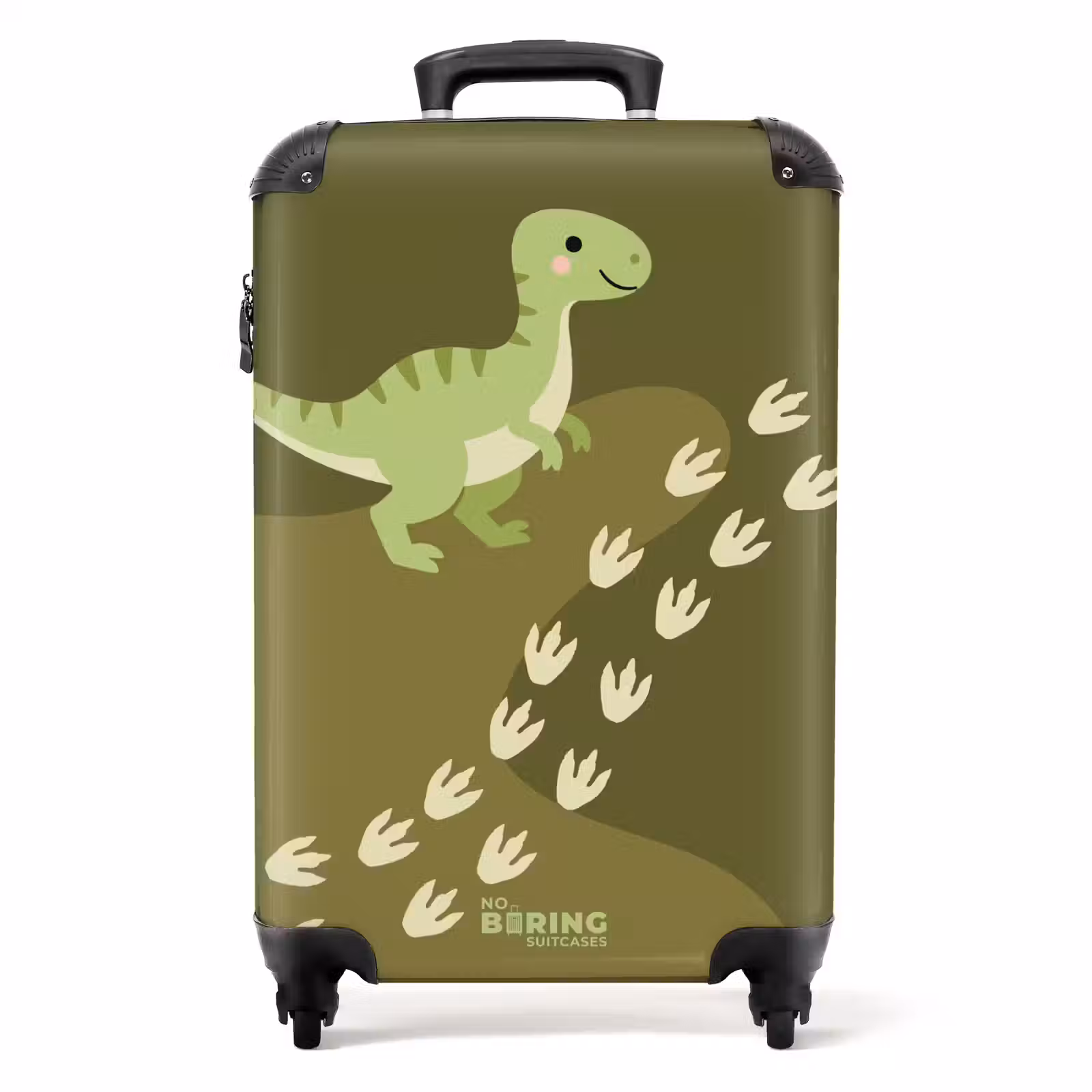 Suitcase - Dino - Footprints - Green — 1