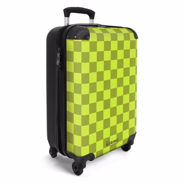 Suitcase - Chessboard Pattern - Light Green - Dark Green — 4