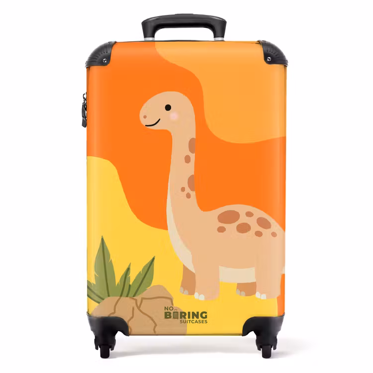 Suitcase - Dino - Orange - Stone — 1