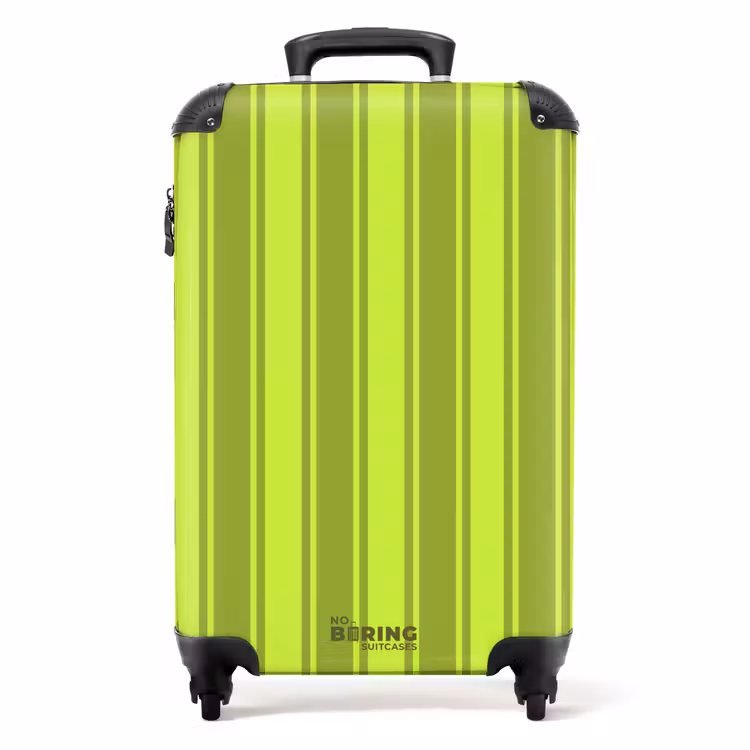 Suitcase - Vertical stripes - Light green - Dark green — 1
