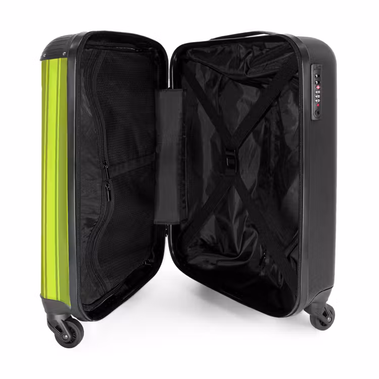 Suitcase - Vertical stripes - Light green - Dark green — 3
