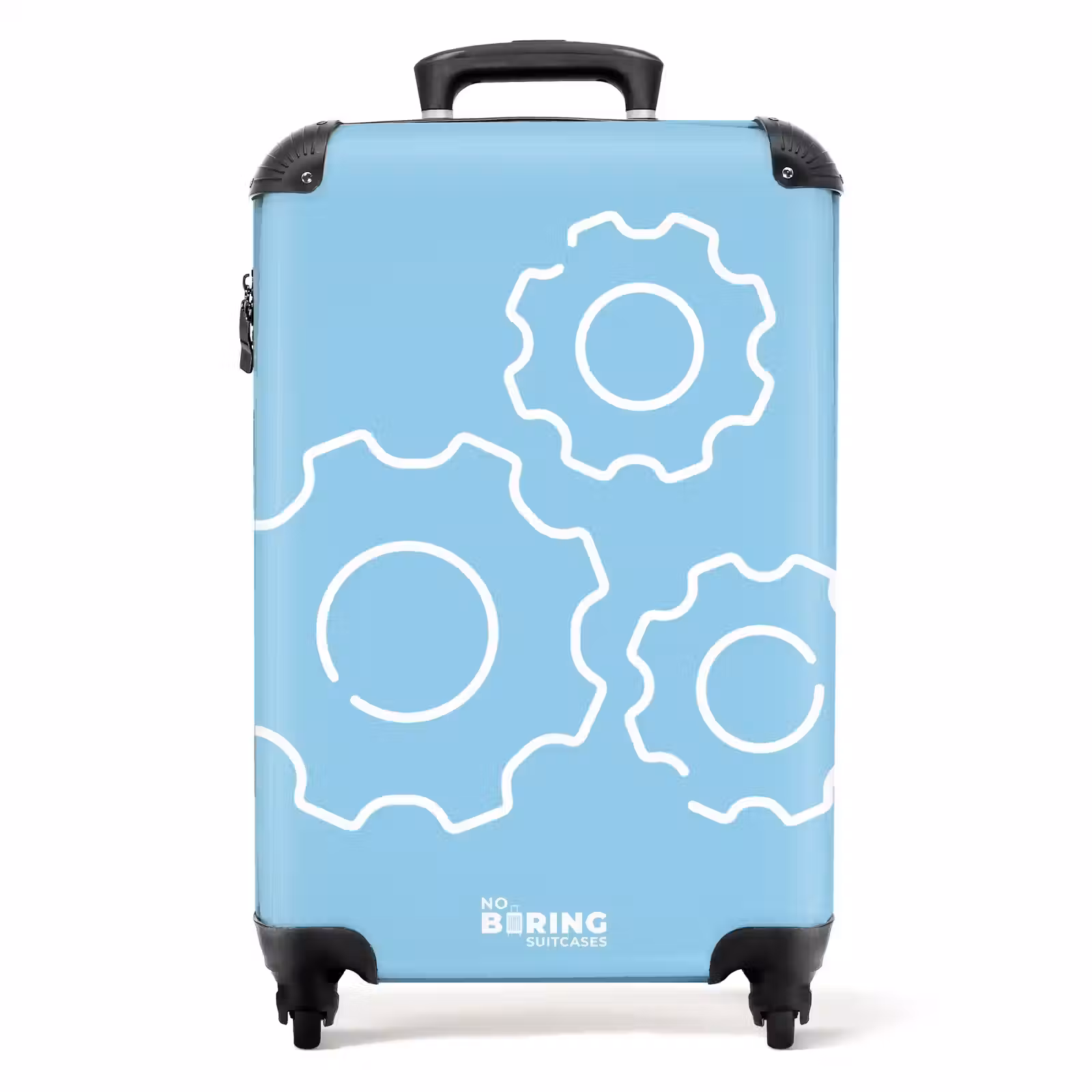 Suitcase - Gears - Blue - White — 1