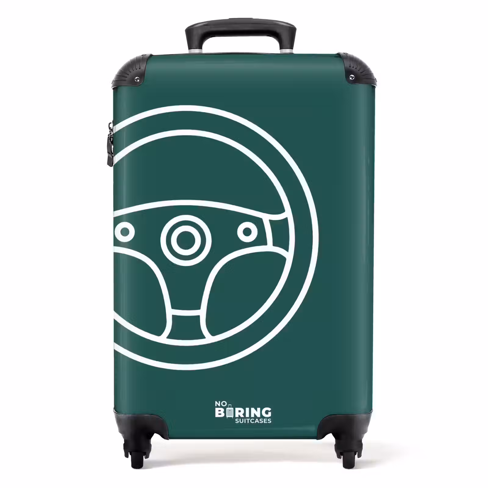 Suitcase - Handlebar - Green - White — 1