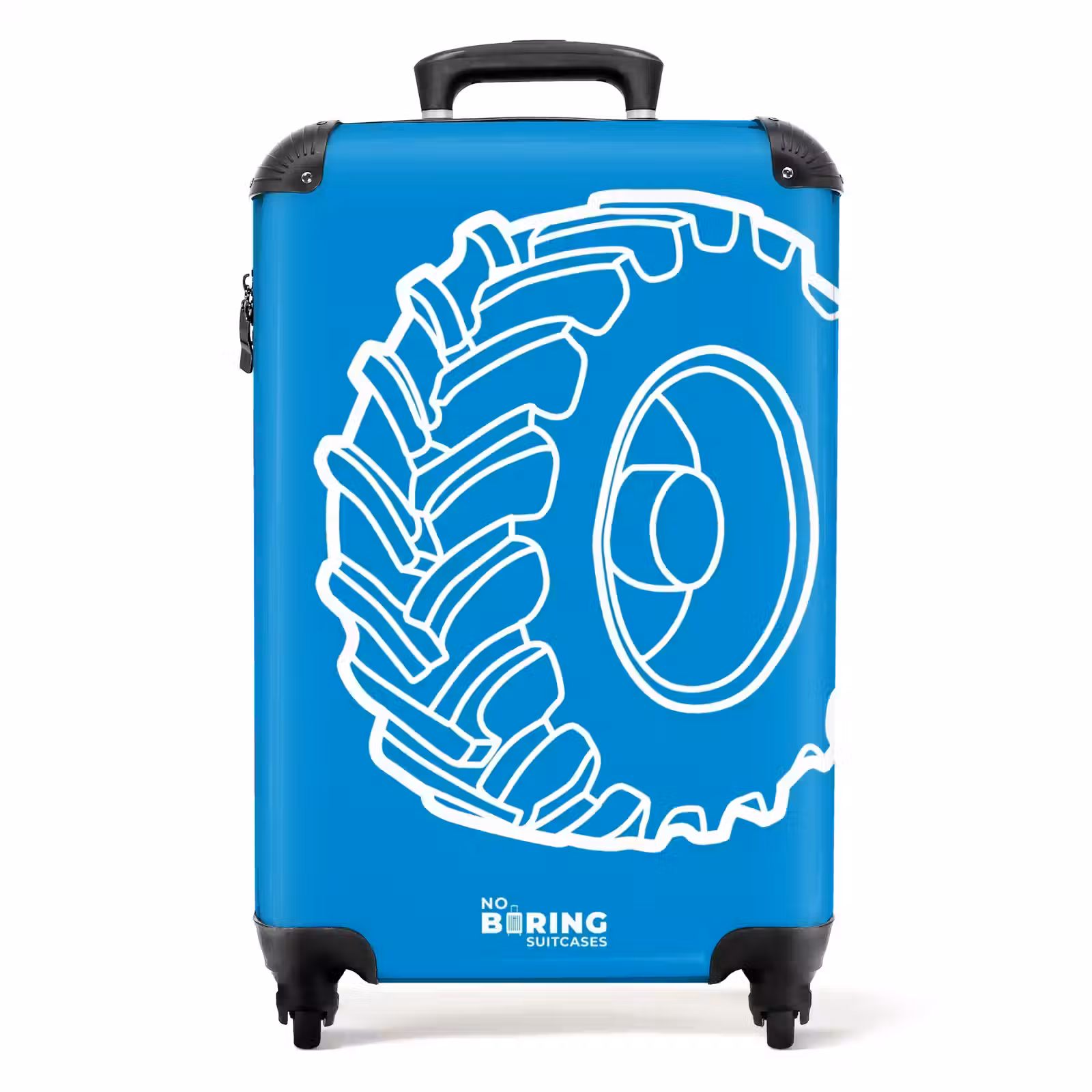 Suitcase - Tractor Tire - Blue - White — 1