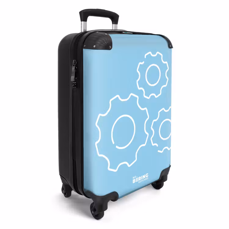 Suitcase - Gears - Blue - White — 4