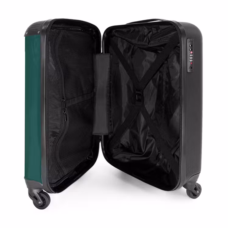 Suitcase - Handlebar - Green - White — 3
