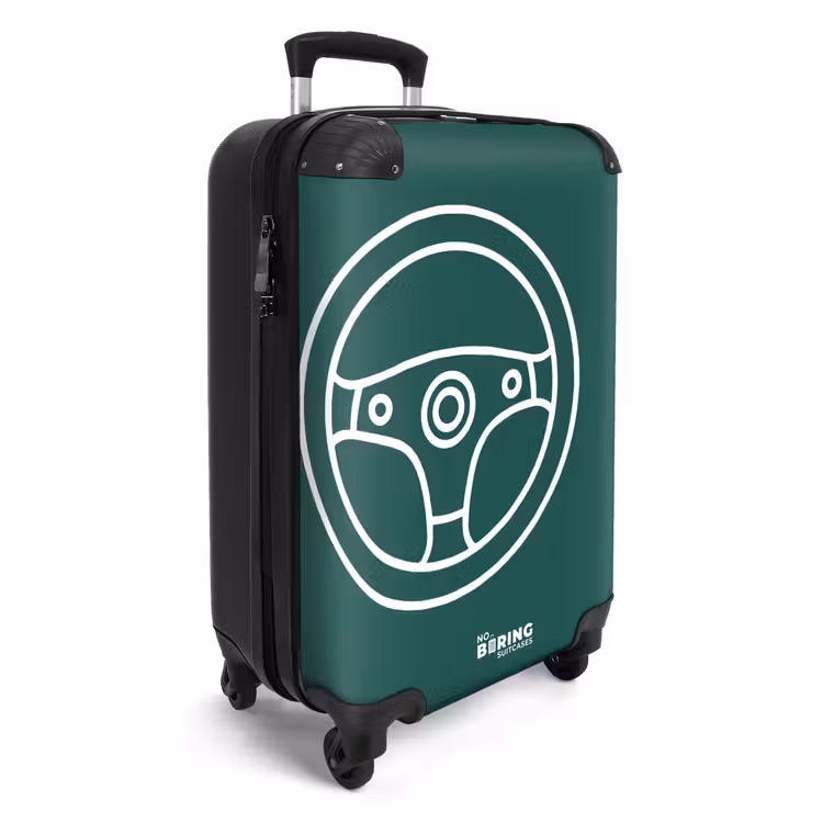 Suitcase - Handlebar - Green - White — 4