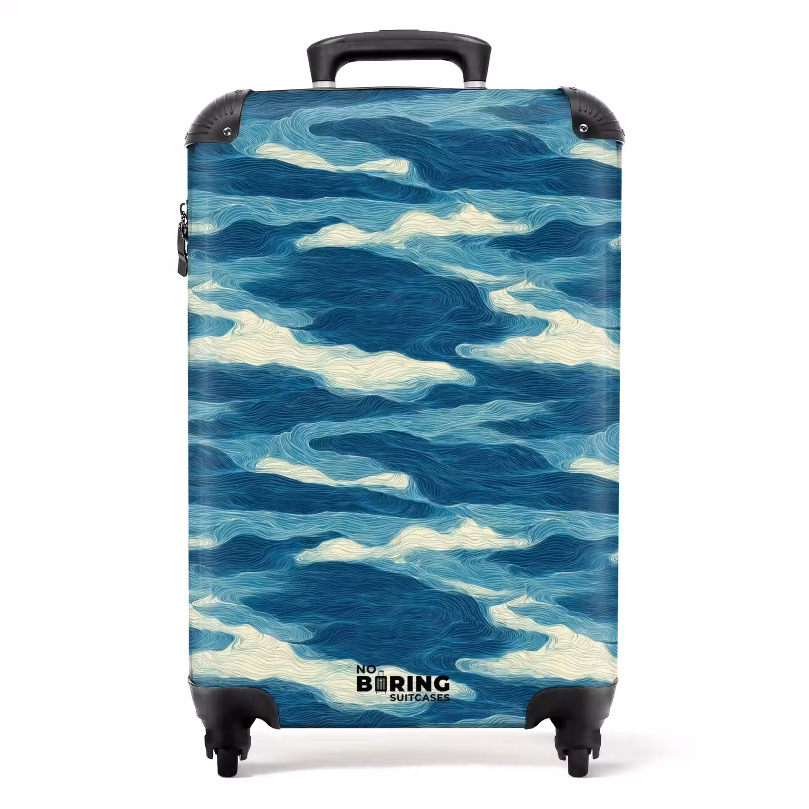 Suitcase - Waves - Abstract - Pattern - Blue - White — 1
