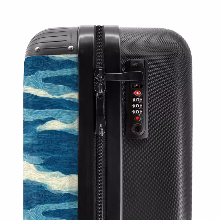 Suitcase - Waves - Abstract - Pattern - Blue - White — 5