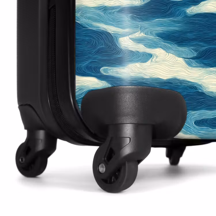 Suitcase - Waves - Abstract - Pattern - Blue - White — 6