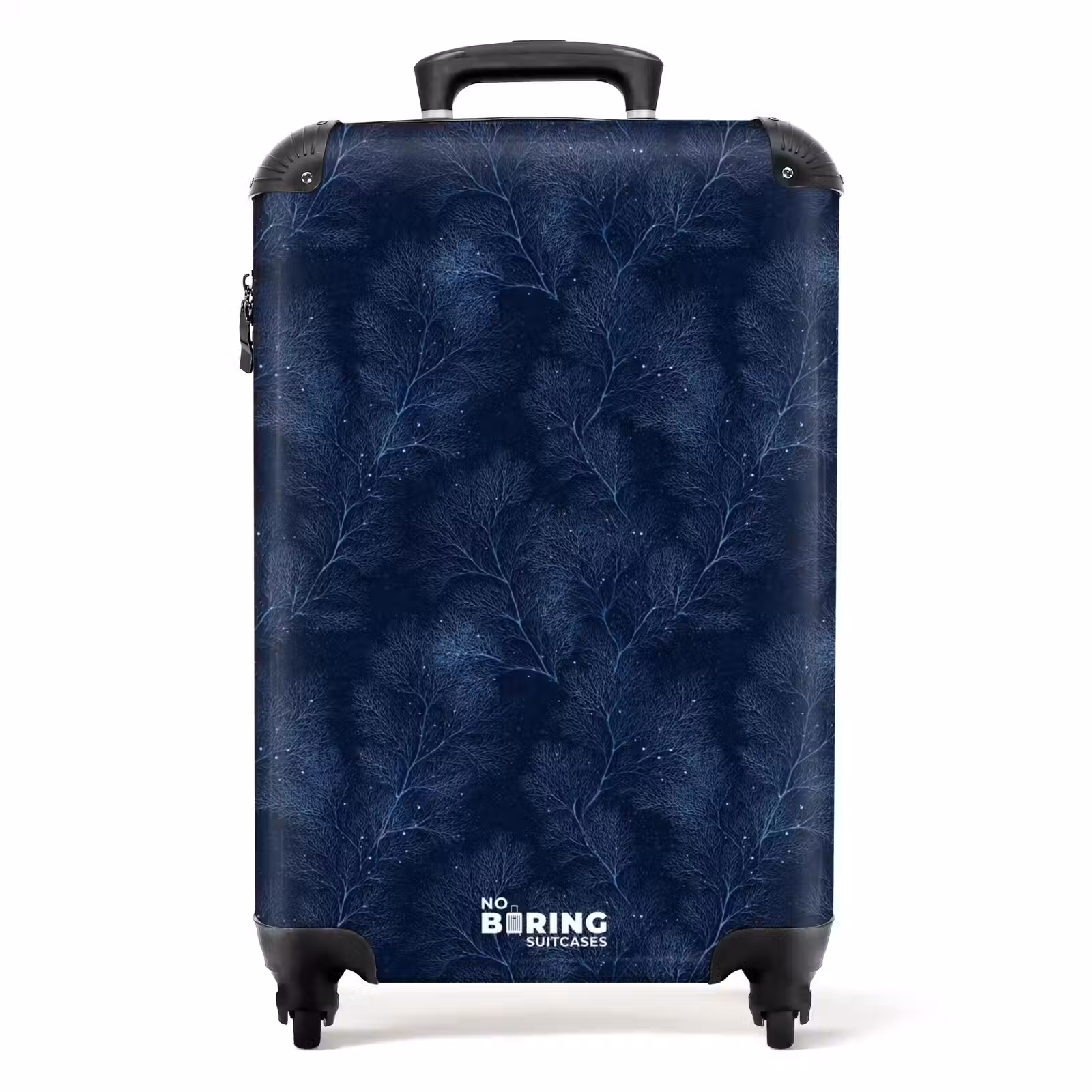 Suitcase - Coral - Branches - Pattern - Midnight Blue — 1