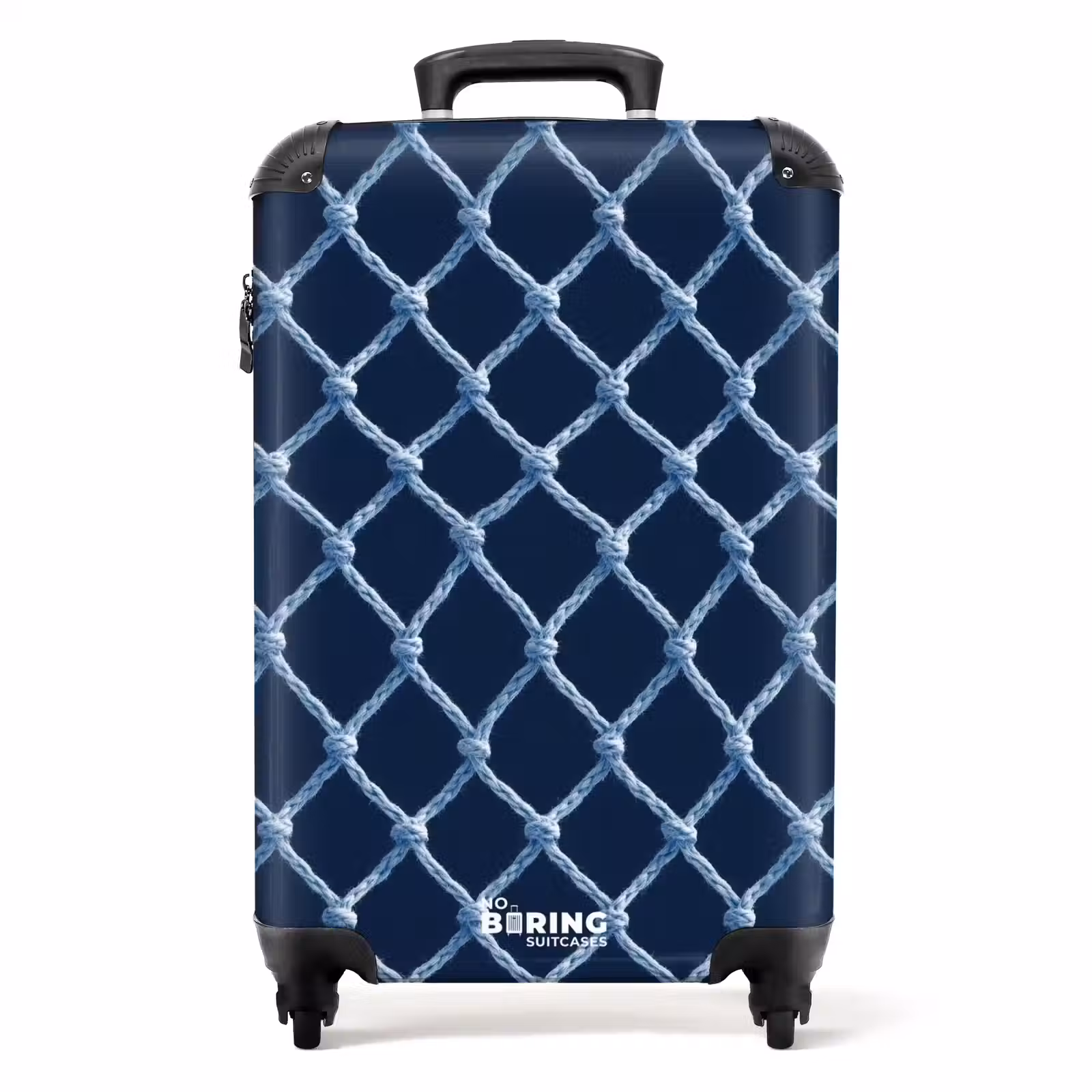 Suitcase - Fishing Net - Rope - Pattern - Navy Blue — 1