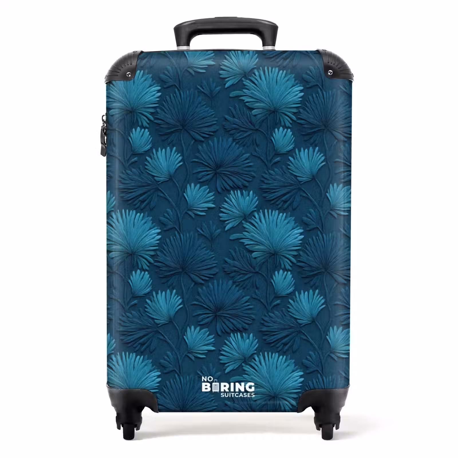 Suitcase - Leaves - Relief - Pattern - Ocean Blue - Modern — 1