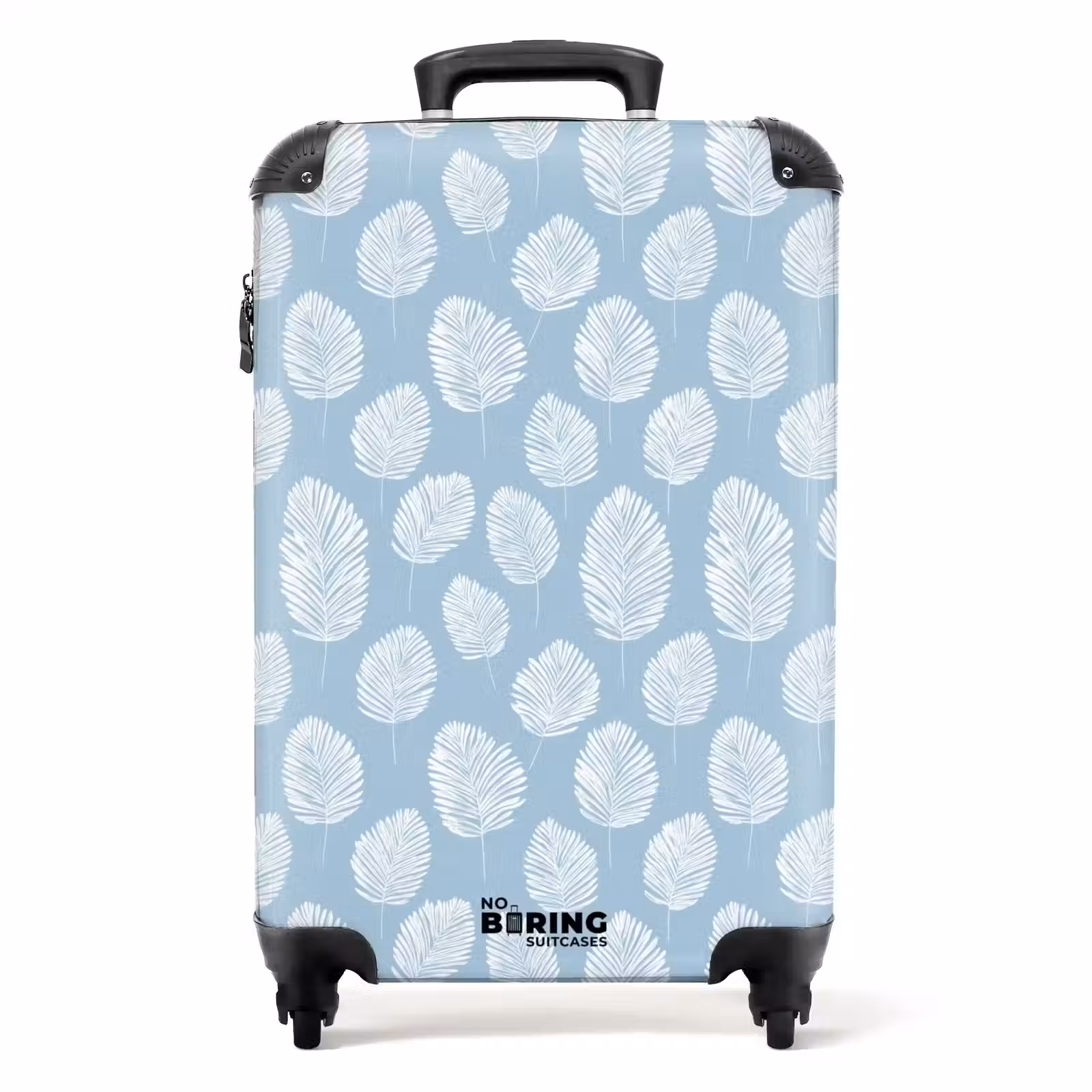 Suitcase - Palm Leaves - Seamless - Pattern - Pastel Blue — 1