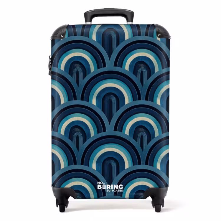 Suitcase - Arches - Geometric - Pattern - Blue - Retro — 1