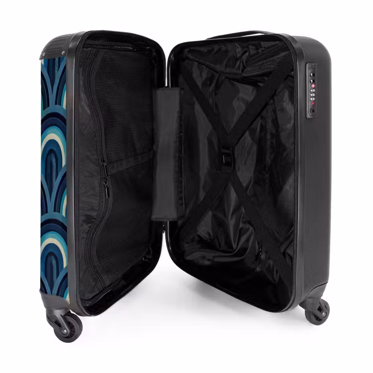 Suitcase - Arches - Geometric - Pattern - Blue - Retro — 3