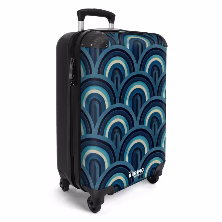 Suitcase - Arches - Geometric - Pattern - Blue - Retro — 4