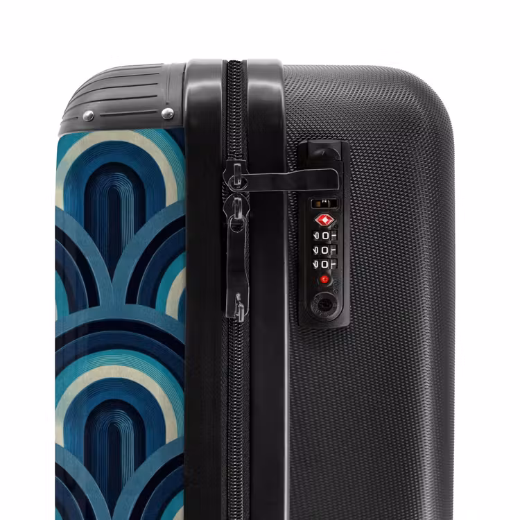 Suitcase - Arches - Geometric - Pattern - Blue - Retro — 5