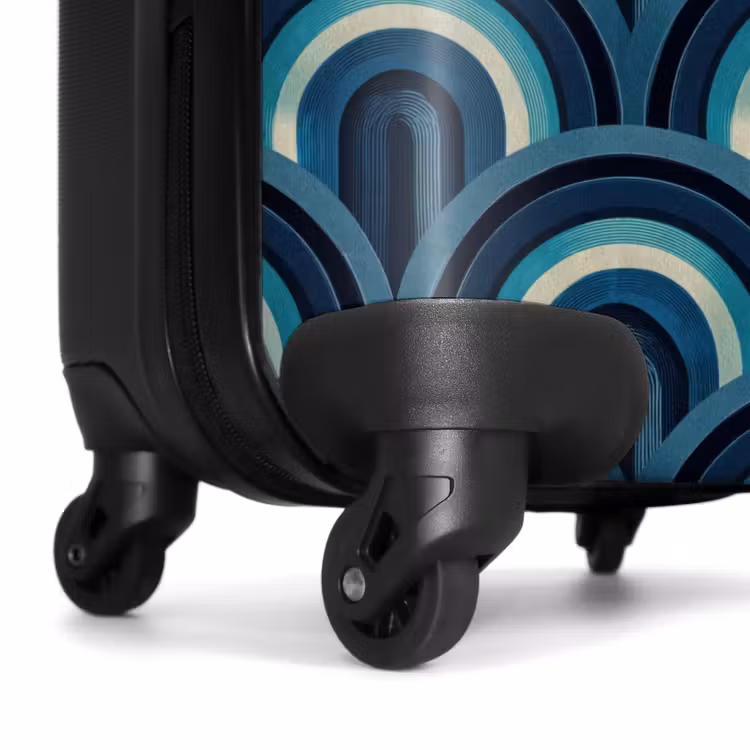 Suitcase - Arches - Geometric - Pattern - Blue - Retro — 6