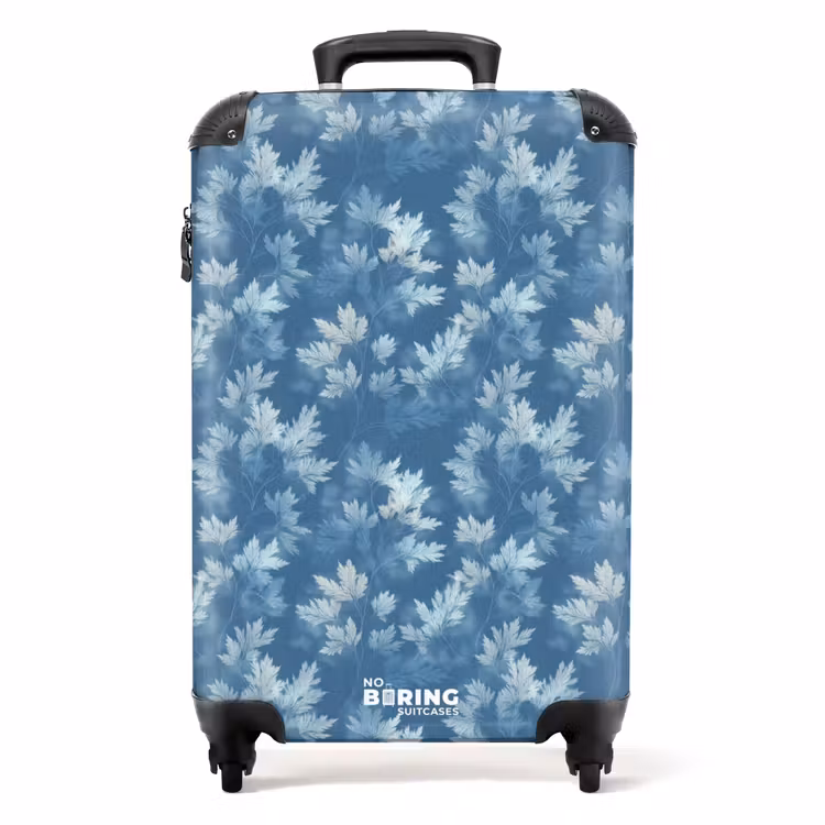 Suitcase - Ferns - Botanical - Pattern - Gray-blue — 1
