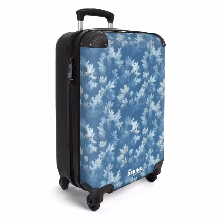 Suitcase - Ferns - Botanical - Pattern - Gray-blue — 4