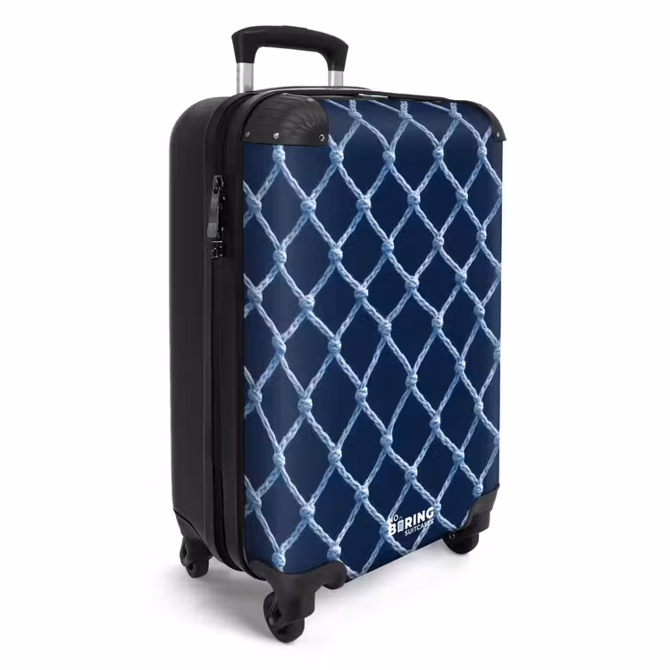 Suitcase - Fishing Net - Rope - Pattern - Navy Blue — 4