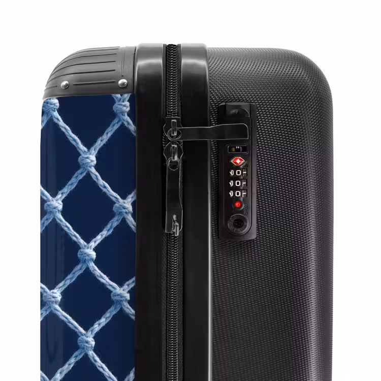 Suitcase - Fishing Net - Rope - Pattern - Navy Blue — 5
