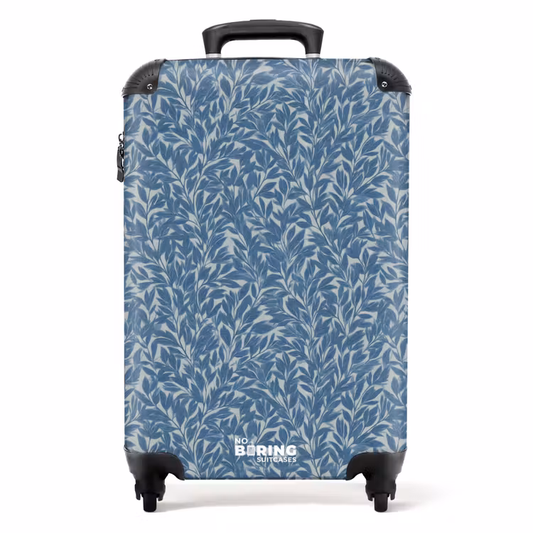 Suitcase - Leaves - Classic - Pattern - Dark Blue - Vintage — 1